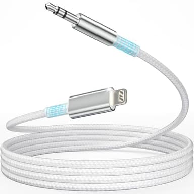 Esiposs Cable Jack i Phone 1,2M [Certifié MFi] Audio Cable Auxiliaire Voiture i Phone Light-ning Cable i Phone Jack 3.5mm Compatible avec i Phone 14/13/12/11/X pour Autoradio/Casque/Enceinte, Argent