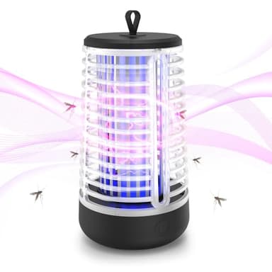 répulsif Anti Moustique, 20W 2000V Électrique Anti Moustique, Tueur d'Insectes Électrique,Sûr et Efficace pour Camping Intérieur Extérieur Jardin Terrasse, Lampe Anti Moustique Rechargeable