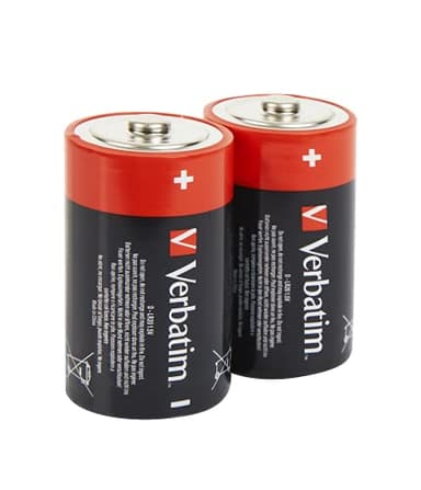VERBATIM Piles bloc alcalines Premium I 1.5V I Pile mono D-LR20 I D Piles alcalines I Piles pour radio, appareil photo, torche, télécommande et bien plus I Pile alcaline Premium I 2 pièces