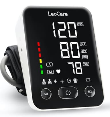 LeoCare Tensiomètre 528, Certifié CE, Appareil de Tension Artérielle Cliniquement Validé. Tensiomètre Bras pour Usage Domestique, Technologie de Détection des Battements Cardiaques Irréguliers