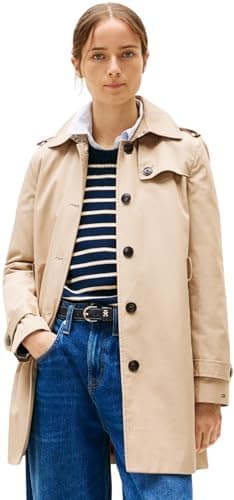 Tommy Hilfiger Veste Femme Heritage Single Breasted Trench Mi-Saison, Beige (Nos Beige), XXL
