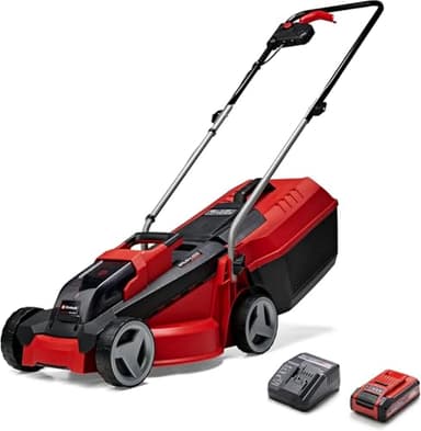 Einhell Tondeuse à Gazon sans Fil GE-CM 18/30 Li Kit Power X-Change (18 V, Largeur de Coupe 30 cm, Surface conseillée 150 m²) Livré avec Batterie 3,0 Ah et Chargeur