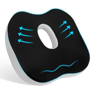 Havnxor Coussin Coccyx, Coussin Chaise Bureau, Coussins Ergonomique Assise pour Voiture Gaming, Soulager Le Stress Coussins de Siège Hemorrhoid Anti Escarres Fessier - Noir