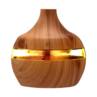 300ml Mini Diffuseur d'Huiles Essentielles, Humidificateur à bois Portable Purificateur d'air Electrique Ultrasonique Brume Parfum pour SPA, Massage, Yoga, Maison, Bureau, Chambre bébé (C)
