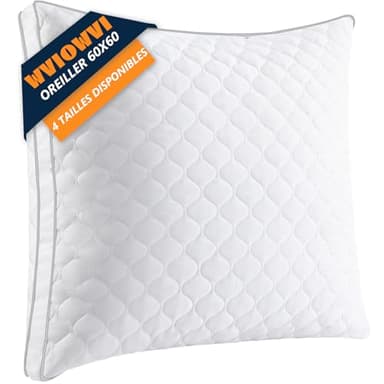 WVIOWVI Oreiller 60x60, Oreiller Ergonomique Cervical - Réglable en Hauteur, Haute Qualité Oreillers Ferme Confort, Coussin 60x60 avec Taies Amovibl - Respirant & Hypoallergénique