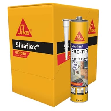 SIKA - Mastic-colle multi-usages - Sikaflex PRO 11 FC Purform Blanc - Mastic polyuréthane PU tout en 1 - Mastic multi-matériaux - Mastic étanche intérieur et extérieur - Carton de 12 cartouches 300 ml