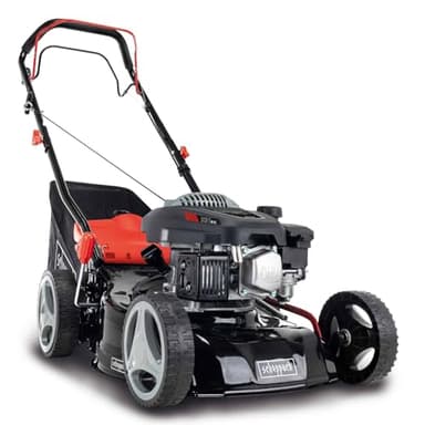 Scheppach Tondeuse à Gazon Thermique MS132-42 |3,4 CV | Largeur de Coupe 42cm | Robuste | Fonction Mulching | Panier de 45L | Réglage de la Hauteur en 7 étapes (25-75mm)