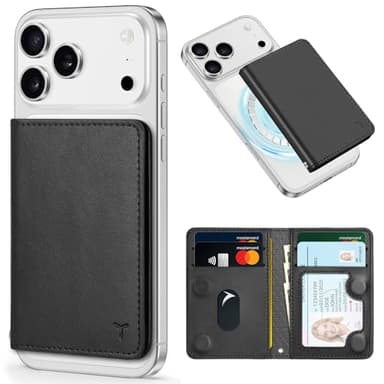 TUCCH Portefeuille Magnétique pour iPhone avec 6 Fentes Cartes, Blocage RFID [Fenêtre ID Transparente], Cuir Synthétique pour Série iPhone 17/16/15/14/13/12/Plus/Air/Pro/Pro Max (sauf Mini), Noir