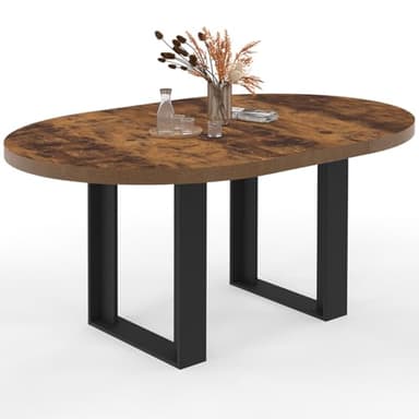 IDMarket - Table à Manger Extensible Ronde Phoenix 4-6 Personnes Bois foncé Effet Vieilli et Noir 110-150 cm
