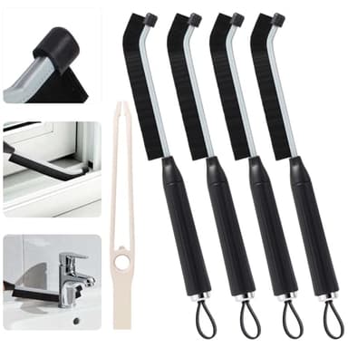 Blendura Brosse Joint Carrelage Lot de 4, Ultra-Minces de 3 mm Brosses de Nettoyage Interstices à Poils Durs avec Manche Ergonomique pour Salle de Bain, Cuisine, Rails de Fenêtre, Toilettes, l'évier