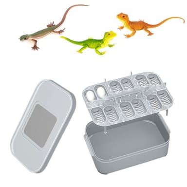 Esforzarse Boîte d'élevage de reptiles, boîte d'incubation serpent 12 grilles, boîte à couver pour reptiles, récipient portable pour animaux domestiques, incubateur pour œufs de reptiles