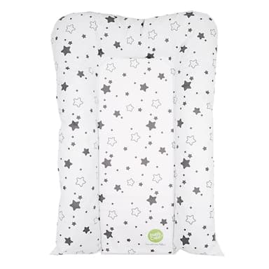babyCalin Matelas à Langer Flocons Etoiles Grises 50 x 70 cm