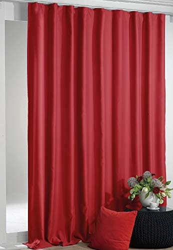 Rideau occultant avec galon fronceur Shadow 270 x 245 cm (largeur x longueur) en rouge, rideau occultant extra large dans de nombreuses variantes