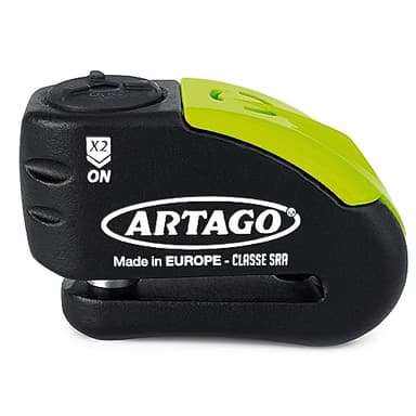 ARTAGO 30X14 Antivol Moto Haut de Gamme, Bloque Disque avec Alarme Intelligente Don't Touch 120dB LED, Homologué SRA & Sold Secure Gold, Blindage Anti-Perçage 5mm, Bloc Endurci Double Verrouillage Ø14
