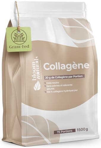 Collagène Poudre 1500g - 20g par Portion, 100% Hydrolysé, Goût Neutre - 75 Portions - Collagène Bovin, Peptides Type 1 & 3 - Produit en Allemagne - Collagene Poudre - Collagen Peptides Powder