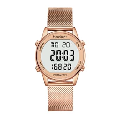 Hearkent Montre podomètre pour femme avec compteur de calories, montre podomètre non Bluetooth, étanche à 30 m, grand écran LCD pour la marche et les activités quotidiennes