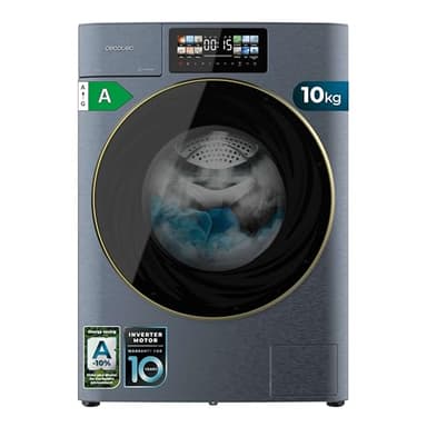 Cecotec Lave-linge 10Kg Chargement Frontal avec Autodose Bolero DressCode 10950 Autodose Inverter 3D Ice Blue A. 1400 tr/min, 13 Programmes, Basse Consommation, Moteur Inverter Plus