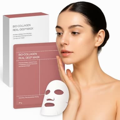 Masque Collagene Visage – 5 Pièces Masque Bio-Collagen Hydratant & Anti-Âge – Resserre les Pores, Raffermit la Peau – Soin Coréen pour Tous Types de Peau