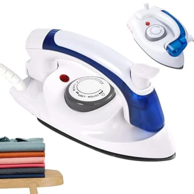 Molbory Mini fer à repasser à vapeur pliable pour voyage, 700 W, avec réglage de la température variable, fer à vapeur portable, mini fer à repasser à sec et à vapeur