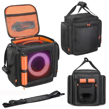 OURHZTB Sac de transport pour enceinte Compatible avec JBL Partybox Encore Essential/Essential 2 - Housse de voyage portable avec poches pour chargeur, microphone et accessoires - Sac de rangement