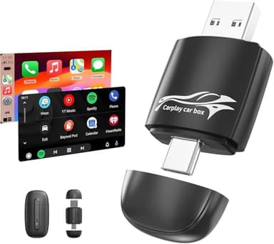 DIEBA Adaptateur sans fil 2 en 1 pour CarPlay/Android Auto, Parpat, conversion filaire en sans fil avec USB/Type-C, connexion stable et sans délai, compatible avec iPhone/Android