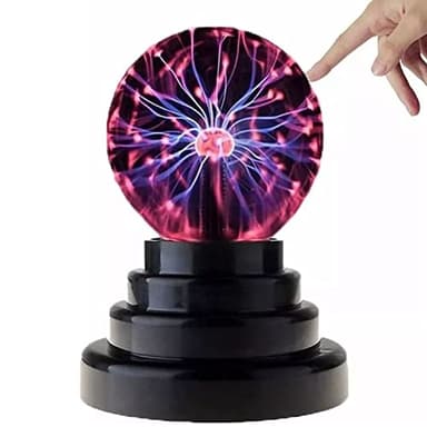 TOWEBOORY 3 Pouces Boule de Plasma Magique, Boule Électrostatique Lampe à Plasma Sensible au Toucher, Boule Lumineuse Magique pour Fêtes Décorations Accessoire Chambre à Coucher Maison et Cadeaux