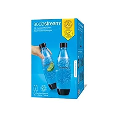 Sodastream Fuse – Lot de 2 bouteilles réutilisables 1L sans BPA, lavables au lave-vaisselle, noires