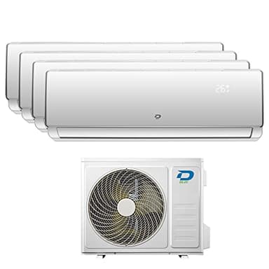 Climatiseur Diloc Frozen Pro Quadri-Split, 4x 9000 Btu, R32, A++/A+, avec WiFi Intégré, Télécommande - Système de Climatisation avec 4 Unités Internes et 1 Externe