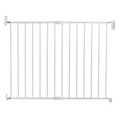 Munchkin Barrière de Sécurité Lindam Easy Close Métallique Bébé & Tout-Petits | Barrière de Sécurité pour Escaliers & Portes | Sans Barre | 64.5-102cm | Blanche