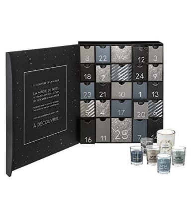 Atmosphera - Original Calendrier de l'avent avec 25 Bougies parfumées dans Pots en Verre avec Citation 2025