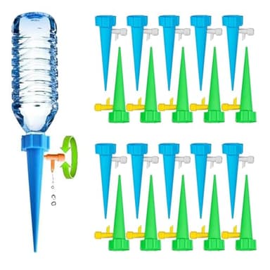 Goutte à Goutte Bouteille, 20 Pcs Système d'arrosage Automatique, Arroseur Automatique Plantes, Arrosage Goutte a Goutte, avec Vannes de Régulation, pour Jardin Maison Intérieur Extérieur