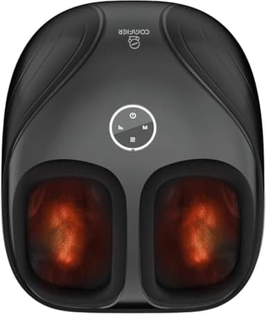 COMFIER Appareil de Massage des Pieds,Massage Shiatsu des Pieds Avec Fonction de Chaleur, Pétrissage, Roulement et Compression d'air, Cadeau Femme/Homme