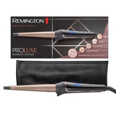 Remington boucleur cheveux [pour grandes boucles 25-38mm & ondulations naturelles] PROluxe Midnight (technologie OPTIheat, réglage Pro+ coiffage en douceur, écran LCD, mise température rapide) CI91W1B