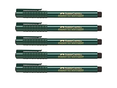 FABER-CASTELL 205003 - Feutre Finepen 151199, 0,4 mm, noir, 5 pièces