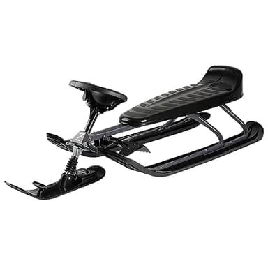 STIGA Snowracer King Size GT Luge avec Volant, Freins et Amortisseur de Chocs, pour 2 Enfants ou Enfant et Adulte - Gris/Noir