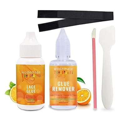 Colle Pour Perruques en Dentelle et Dissolvant, 1.3oz Lace Wig Glue Waterproof, Dissolvant pour extensions adhésives 30 ml, pour cheveux humain/poly/toupies