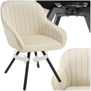 TecTake® Chaise pivotante de Salle à Manger Moderne Fauteuil Salon Velours Chaise Ergonomique Rembourrée Confortable Chaise Design Meuble Salon pour Salle à Manger, Salon, Coiffeuse, Chambre, Cuisine