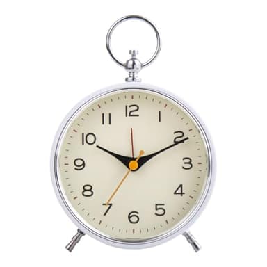 LAIOUSN Réveil mécanique bruyant avec mouvement silencieux avec veilleuse et fonction snooze pour les dormeurs lourds, décoration de bureau