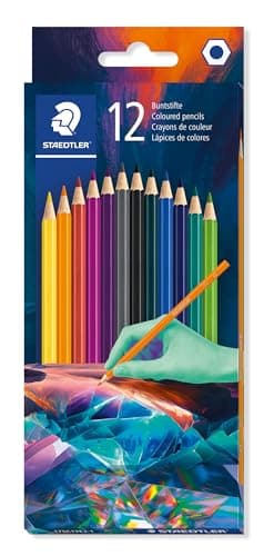 Staedtler 175C12E2-1 - Lot de 175 crayons de couleur hexagonaux - Étui en carton avec 12 crayons de couleur tendance - Édition 2 - Version 1