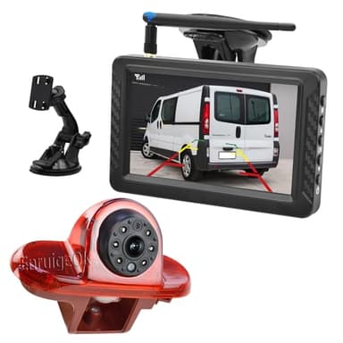 EnruigeOK Kit de moniteur de caméra de recul Full HD sans fil pour Renault Trafic Vauxhall/Opel Vivaro (2001-2014) Vans Vision nocturne Caméra de recul avec écran de 12,7 cm