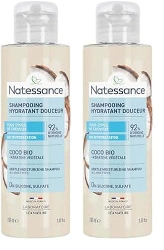 Natessance - Shampooing extra-doux - brillance - Coco & Kératine végétale - usage fréquent 100ml (Lot de 2)
