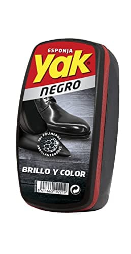 Yak Éponge nettoyante noire brillante et couleur immédiate pour chaussures en cuir 130 g