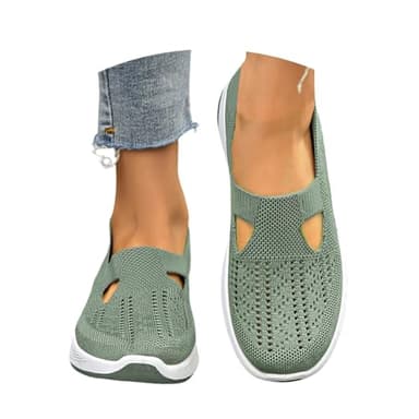 Générique Chaussure Femme Ete, Chaussure Orthopédique Femme Basquette Chaussures De Marche Printemps Sneakers Ete Pieds Larges Confort Basket Confortable Mousse À Mémoire De Forme, Vert