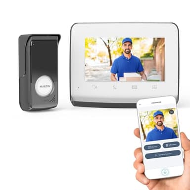 somfy 1871229 – Visiophone V350 Connect | Interphone connecté | Ecran 7 pouces | Vision nocturne | Gestion des visites à distance via l’app Protect | Contrôle jusqu’à 5 équipements motorisés RTS