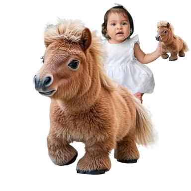 Jouet Cheval Qui Marche – Animal En Peluche Électrique Réaliste Avec Mouvements Et Effets Sonores | Jouet D'apprentissage Interactif Pour Le Développement Des , Le Jeu Imaginatif Et La Décor