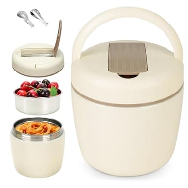 OTraki Boîte Repas Isotherme avec Cuillère, Thermos Alimentaire Chaud 1200ml, Gamelle Isotherme pour Repas Chaud Anti-Fuites pour Voyage, Sans BPA