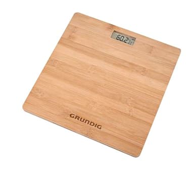 Grundig Pèse-personne digital en bambou - Max. 180KG - Pèse-personne avec pieds antidérapants - Mesure en KG, LB et ST