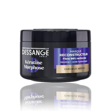 DESSANGE - Masque Cheveux Reconstructeur Kératine Morphose - Formule Enrichie En Kératine Végétale & Acide Hyaluronique - Répare & Protège La Fibre Capillaire - Cheveux Abîmés - 280ml