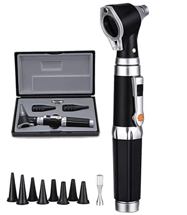 Fiabgum Otoscope, Otoscope Kit, Kit De Portée D'oreille Avec Lumière, Avec Grossissement 3x Et Boîte De Rangement.Cadeau de Fête des Pères.