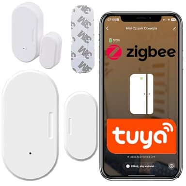 Sone Smart One Capteur d’Ouverture Zigbee – Détecteur Porte & Fenêtre Mini – Compatible Tuya Smart Life, Home Assistant, Zigbee2MQTT, Alexa – Capteur Contact Zigbee avec Alertes Push – Fonctionne avec